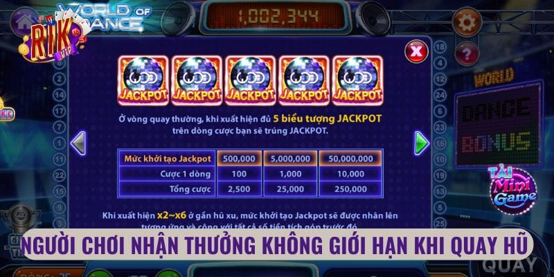 Người chơi nhận thưởng không giới hạn khi quay hũ 